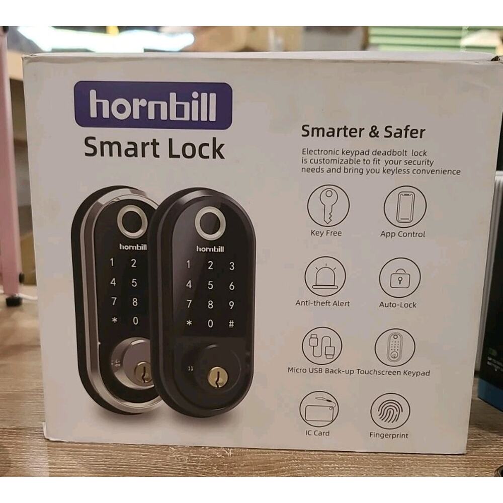 Hornbill Fingerprint Electronic Keyless Lock Keypad Bluetooth HBUS-ZNS-Y001-SIL